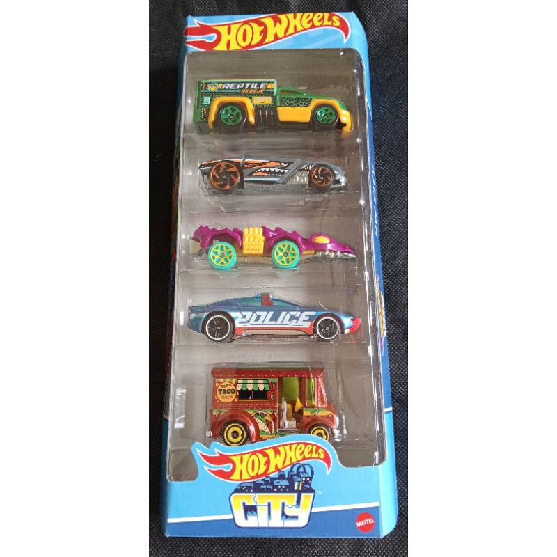 Hot WHEELS CITY GIFTPACK 5 FIVE ALPHA PURSUIT BREAD BOX RESCUE DUTY ...