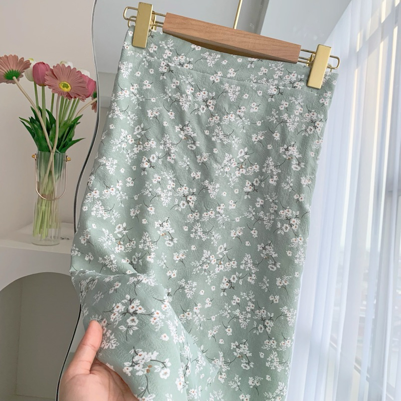 Floral SKIRT KOREAN STYLE MIDI SKIRT SKIRT A LINE Shopee Malaysia