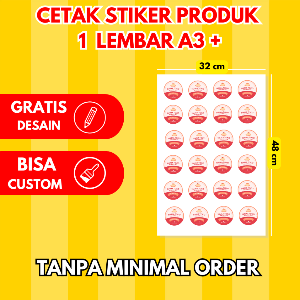 PRINT A3+ STICKER LABEL OLSHOP FOOD AND DRINK PACKAGING WITHOUT CUTTING ...