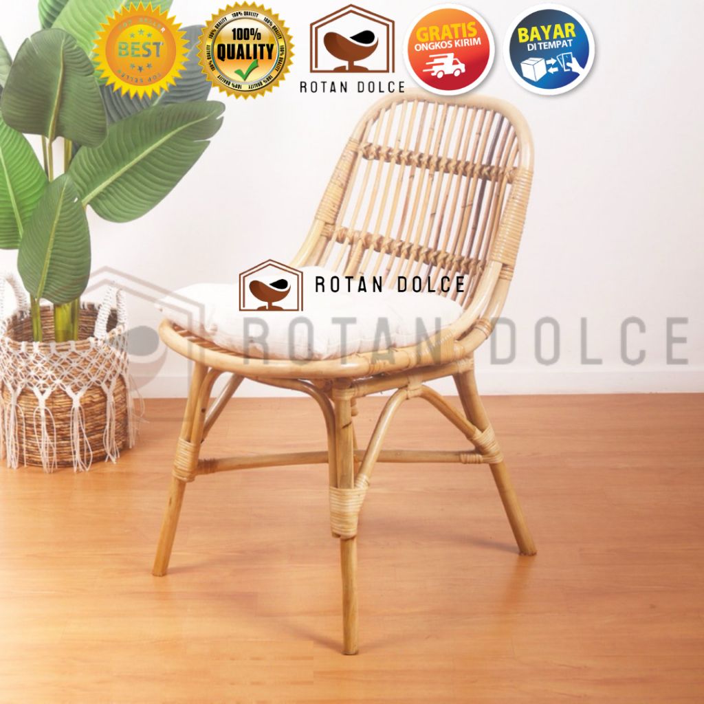 Minimalist Rattan Cafe Terrace Chair With Pillow/Original Rattan Lounge ...
