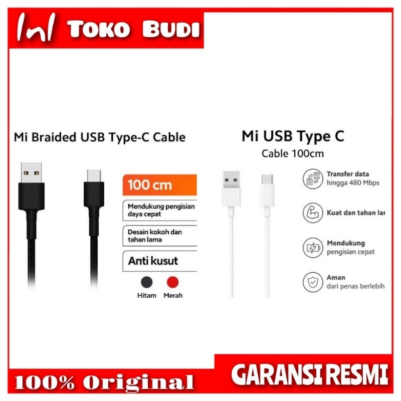 Xiaomi Mi Braided Usb To C Type-C/Usb To Type-C 100Cm/T110 Official ...