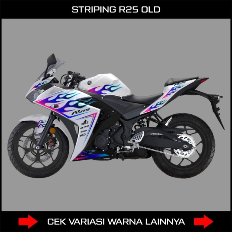 Custom Rainbow R25 Old Grapis Api Striping / Old Yamaha R25 Motorcycle ...