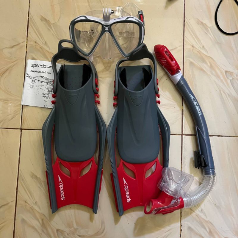 Speedo Sport Adult Travel Fins Set Dual Lenses Original | Shopee Malaysia