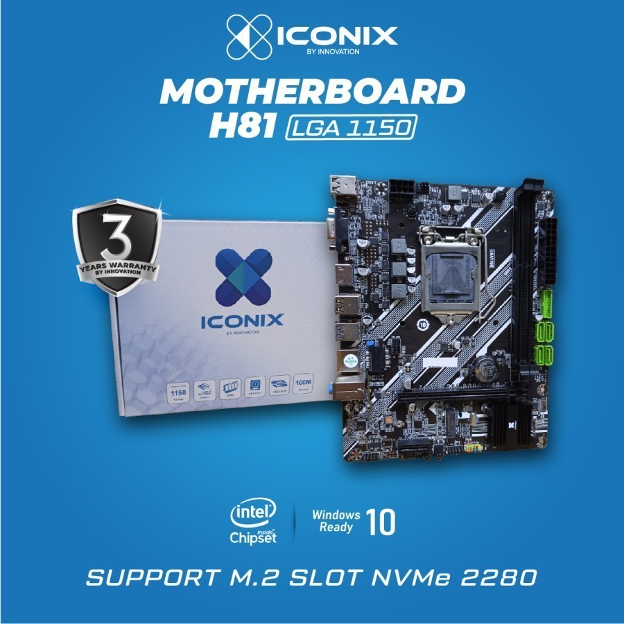 Iconix Innovation H81 Intel socket LGA 1150 H81 DDR3 NVME Motherboard ...