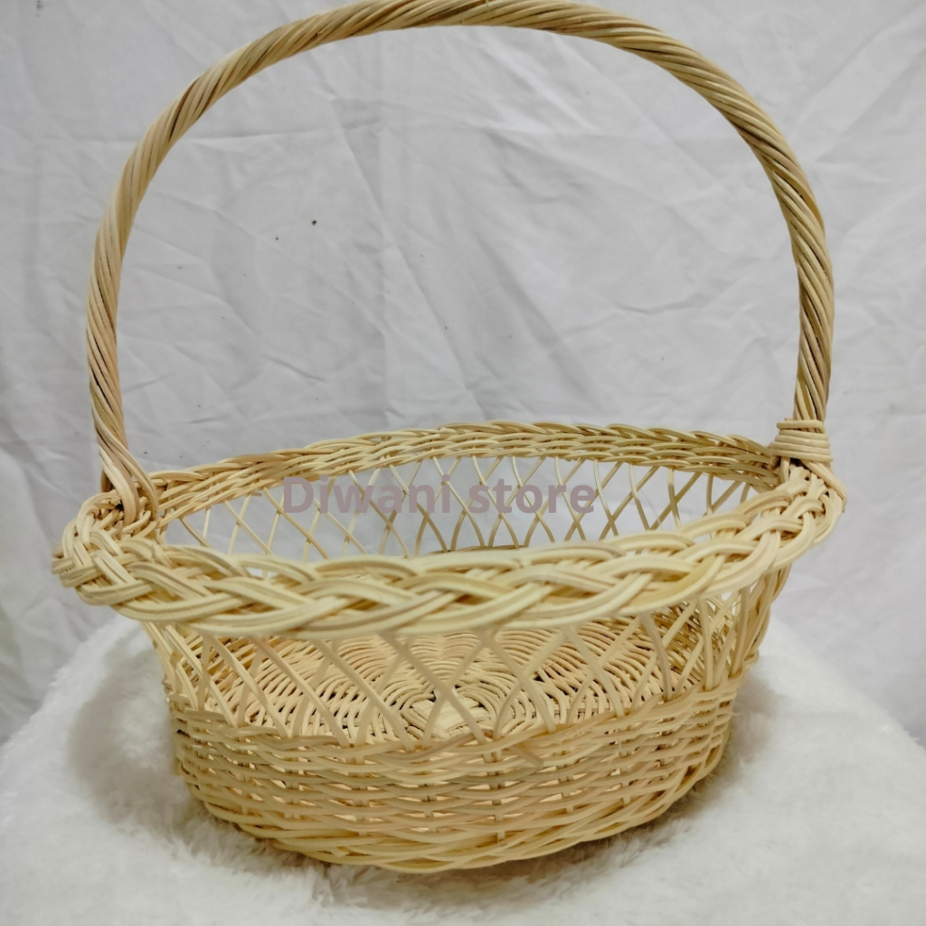 28cm Diameter Round Rattan Basket/Rattan Chicken Basket | Shopee Malaysia