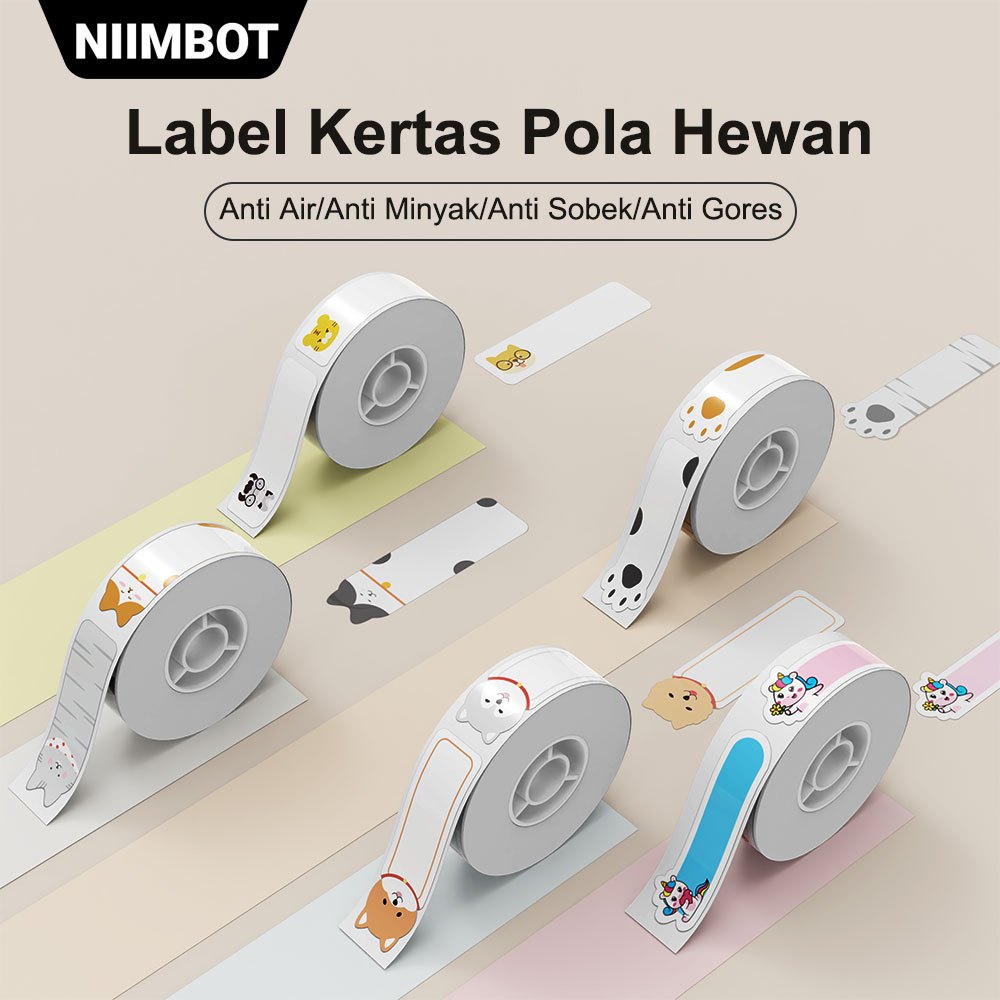 Niimbot D101/D11/D110 Name Sticker Paper With Animal Motif/Cartoon ...
