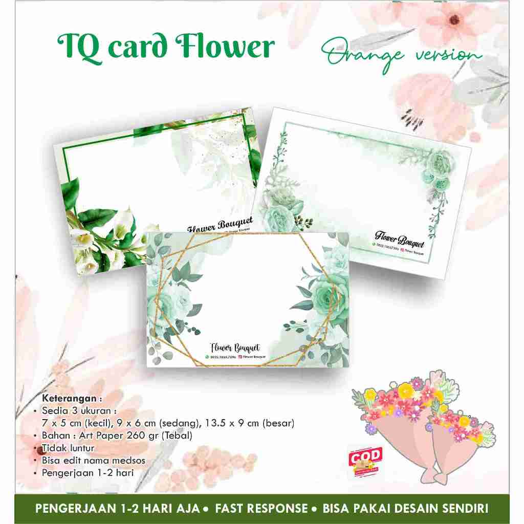 [40 pcs] TQ Card Flower / Flower / Thank You Card / Thank You Card ...
