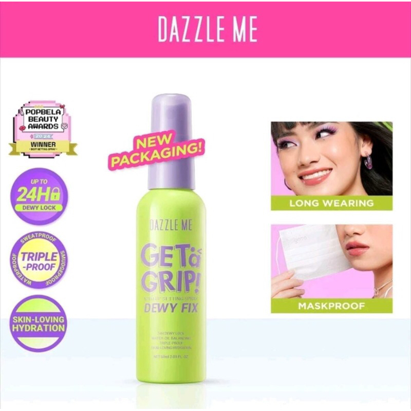 Dazzle ME GET A GRIP MAKE UP SETTING SPRAY DEWY FIX 60ml | Shopee Malaysia