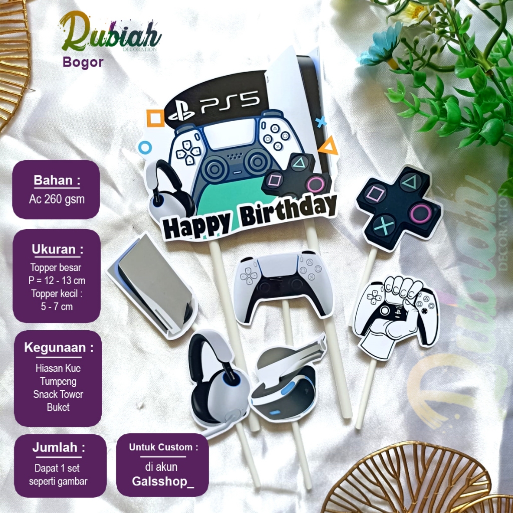 PS 5 cake Topper playstation / Snack Tower birthday cake decoration ...
