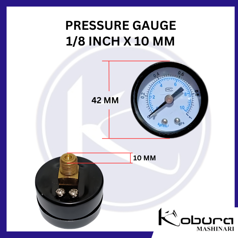 Pressure Gauge Drat 1/8 Inch Manometer Amper Meter Small Body Air ...