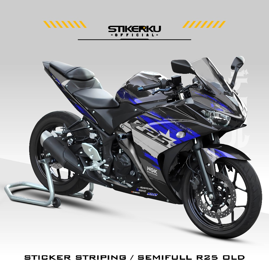 STRIPPING SEMIFULL YAMAHA R25 / MOTIF 2 / STICKER VARIATION YAMAHA R25 ...