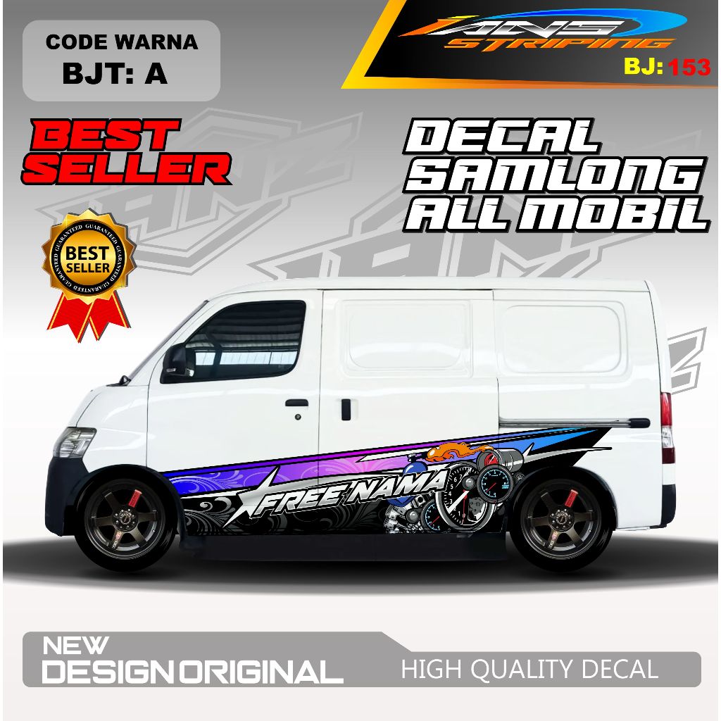 Bjt153-sticker DECAL SAMLONG Latest MODEL VIRAL MINI BUS-LIVERY Car ...