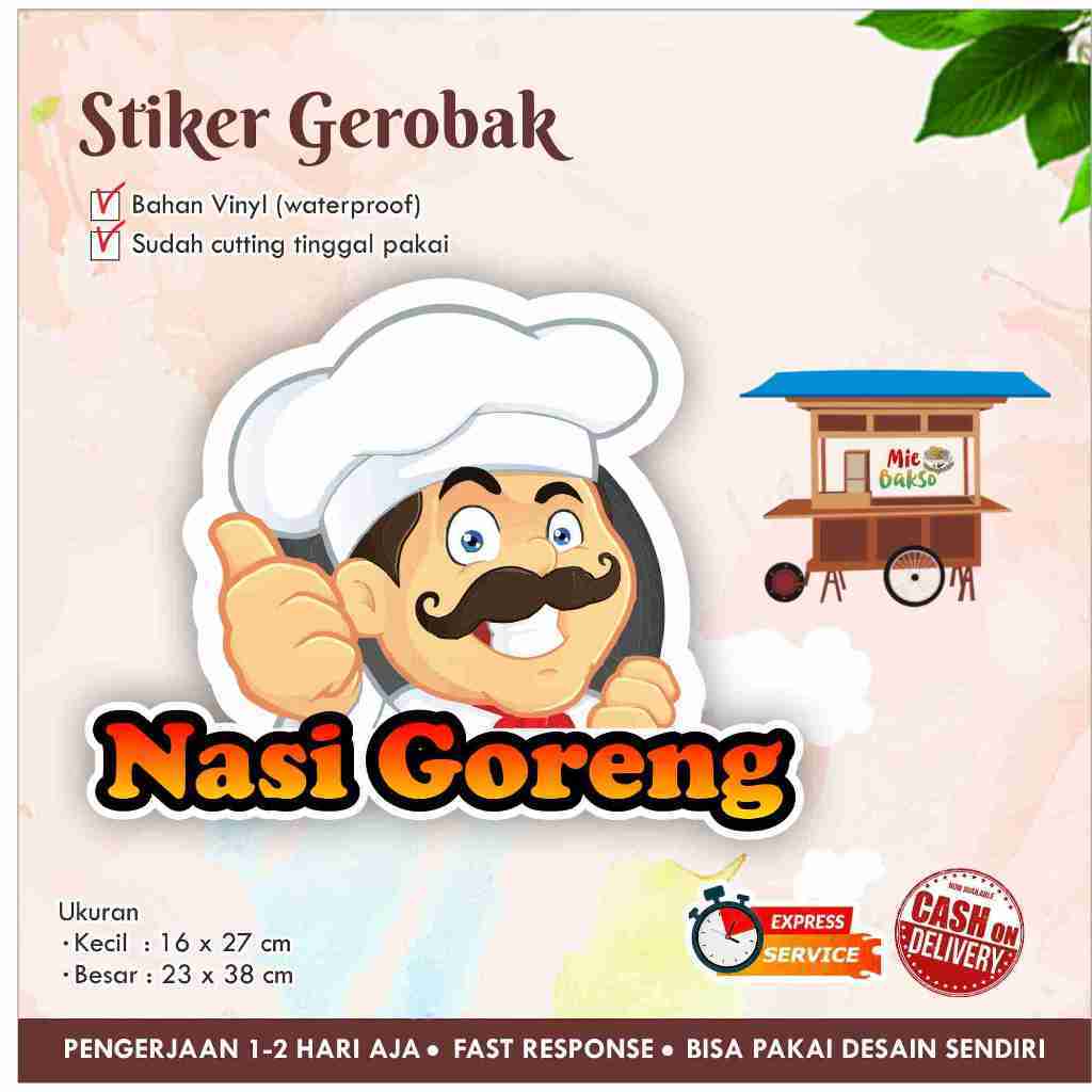 Fried Rice VINYL Cart Glass Sticker/Food LABEL | Shopee Malaysia