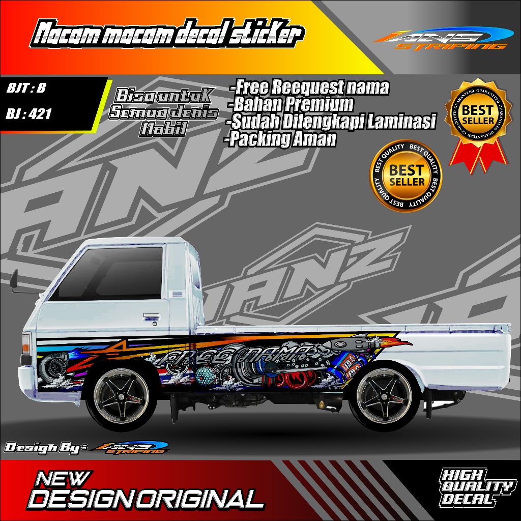 Bjt 421 - THAILOOK Car Sticker ALL VARIAN PICK UP Free REQUEST Name ...