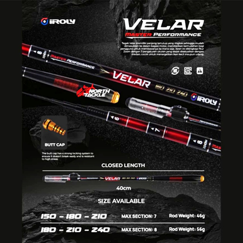 Iroly VELAR Tile Rod 150/180/210/240/270 Carbon | Shopee Malaysia