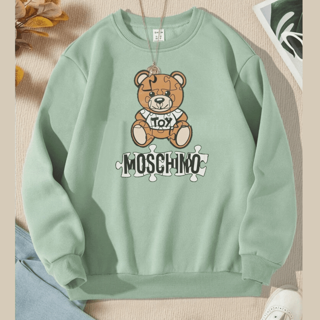 Moscino Teddy Bear Crewneck Children s Trendy Sweater With Cool Thick Material For Children Aged 6 To 15 Years Shopee Malaysia