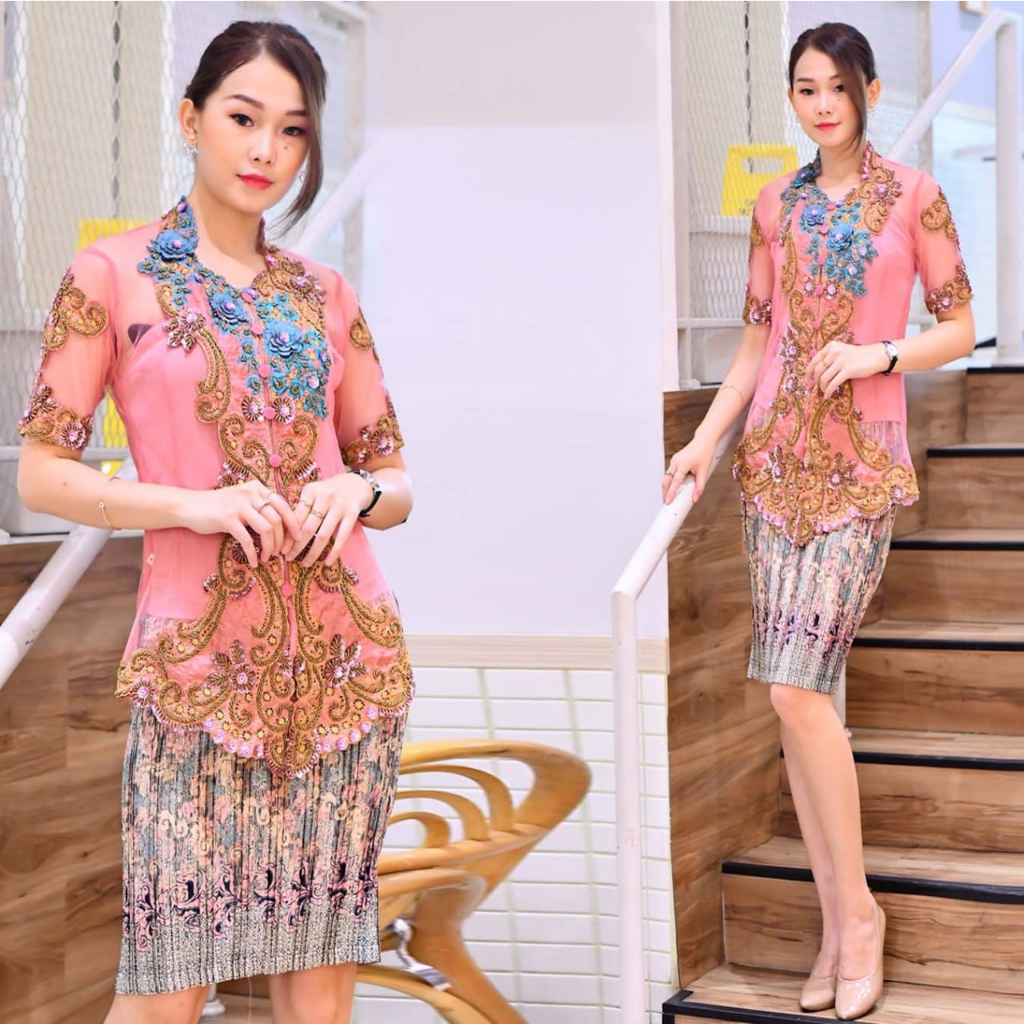 CHRISTMAS KEBAYA EMBROIDERED TILLE SEQUIN BURKAT SHORT PLEASE SKIRT ...