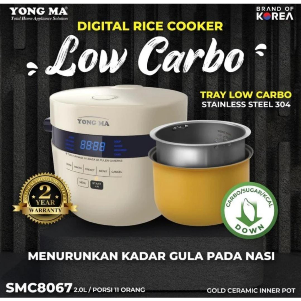 Yong MA Magic Com 2 Liter Low Carbo Digital Rice Cooker SMC 8067 Shopee Malaysia