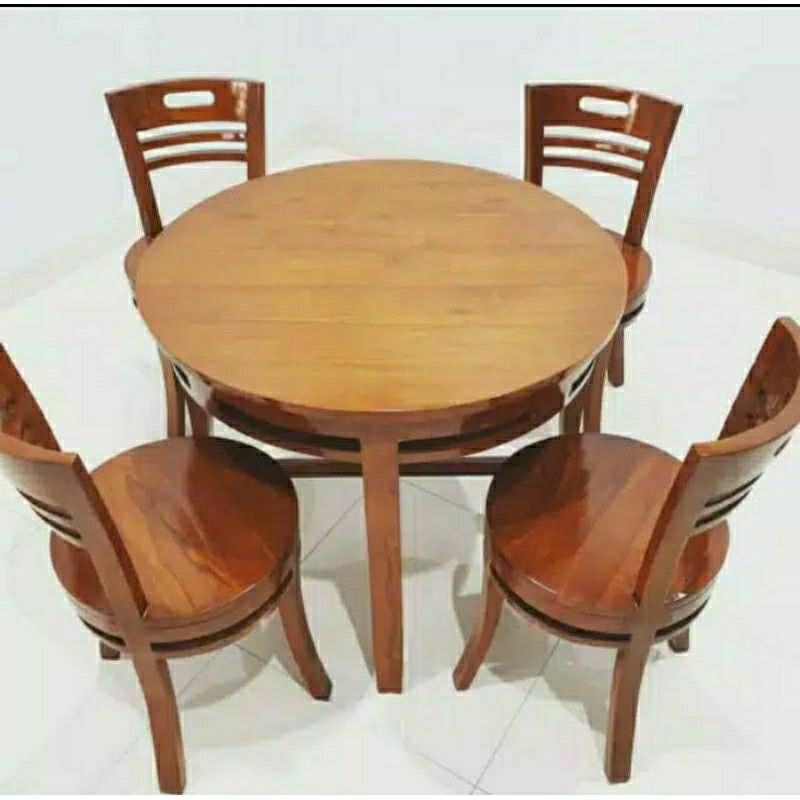 KAYU Round Dining Table set Minimalist Dining Table Teak Wood Round