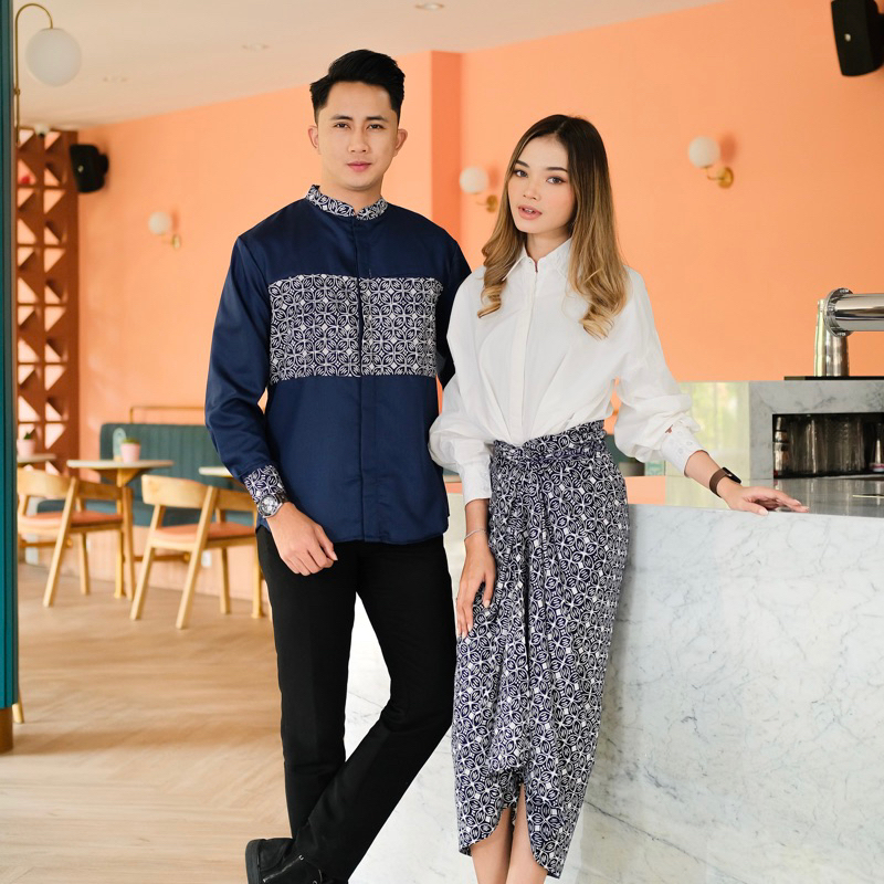 S E I A | Matching NAVY BATIK COUPLE SET | Shopee Malaysia
