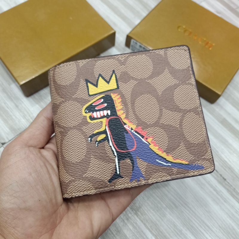 Men's coach dinosaur wallet sale