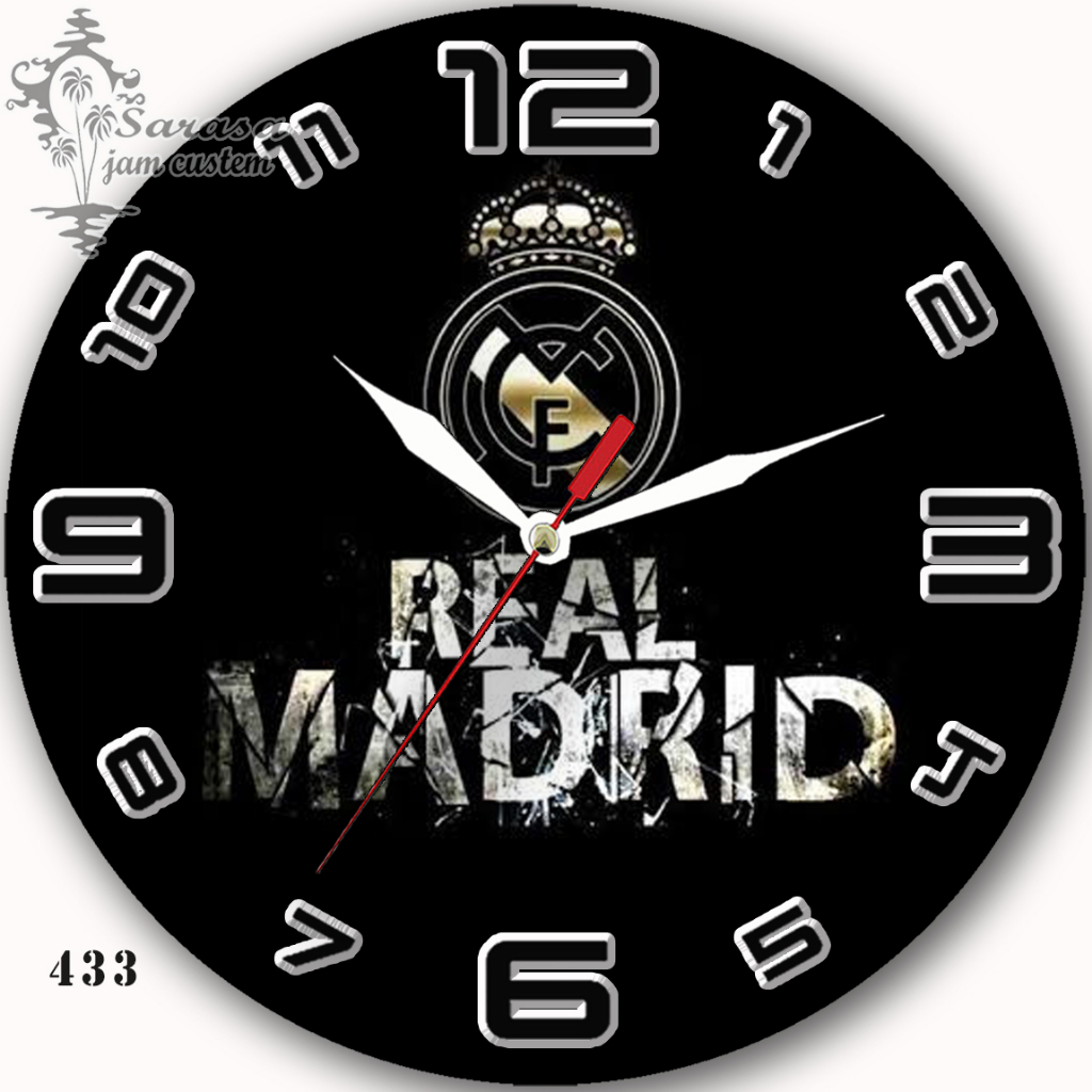 Custom 433 BALL WALL CLOCK REAL MADRID LOGO | Shopee Malaysia