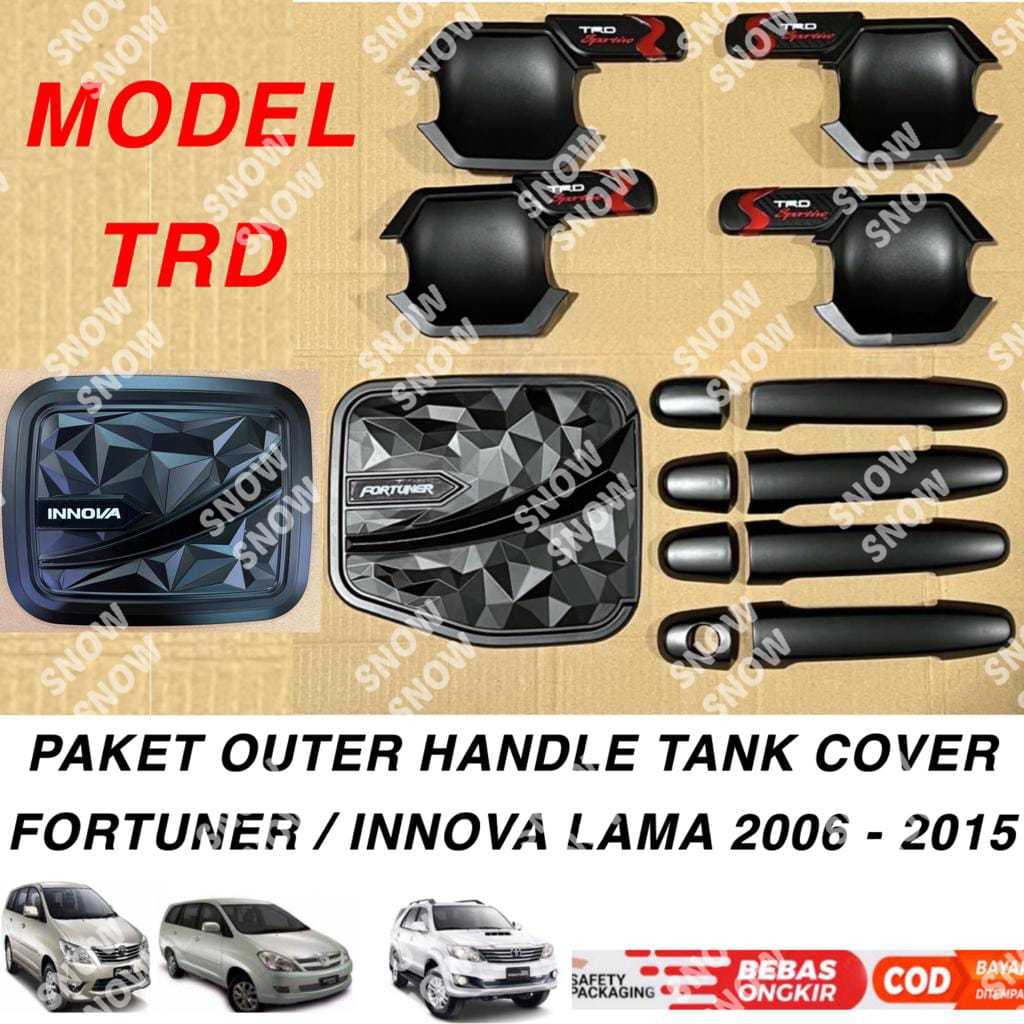HITAM Package Outer Handle Tank Cover Innova Fortuner Lama Old 2005 ...