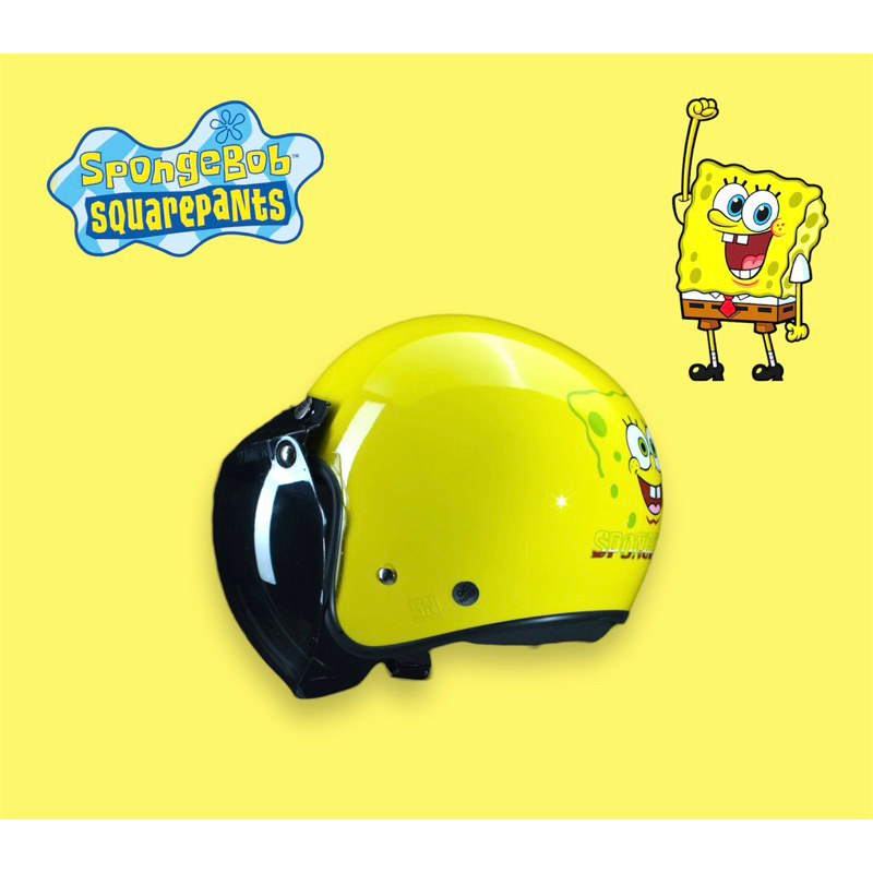 Spongebob SQUAREPANTS Yellow RETRO NEO Helmet Shopee Malaysia