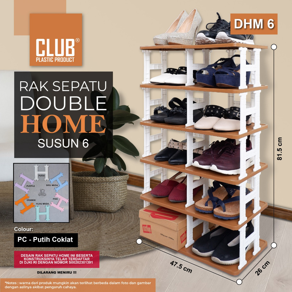 Double Home Shoe Rack/Double Home Club Plastic/Shoe Rack/Aesthetic Shoe