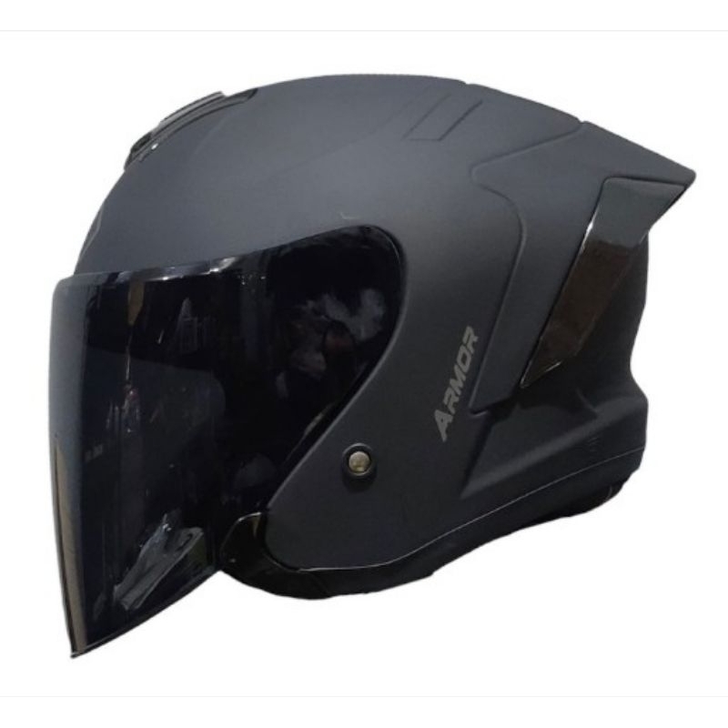HITAM Js ARMOR HALF FACE SOLID HELMET ORIGINAL CLEAR GLASS VISOR CLEAR ...