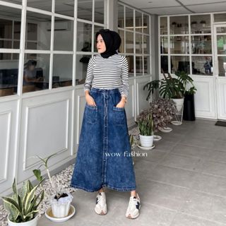 Long skirt 2024 jeans malaysia