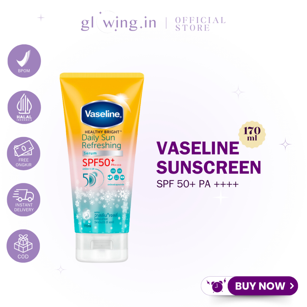 Vaseline SPF50 Refreshing Daily Sunscreen Serum UVA UVB Protection