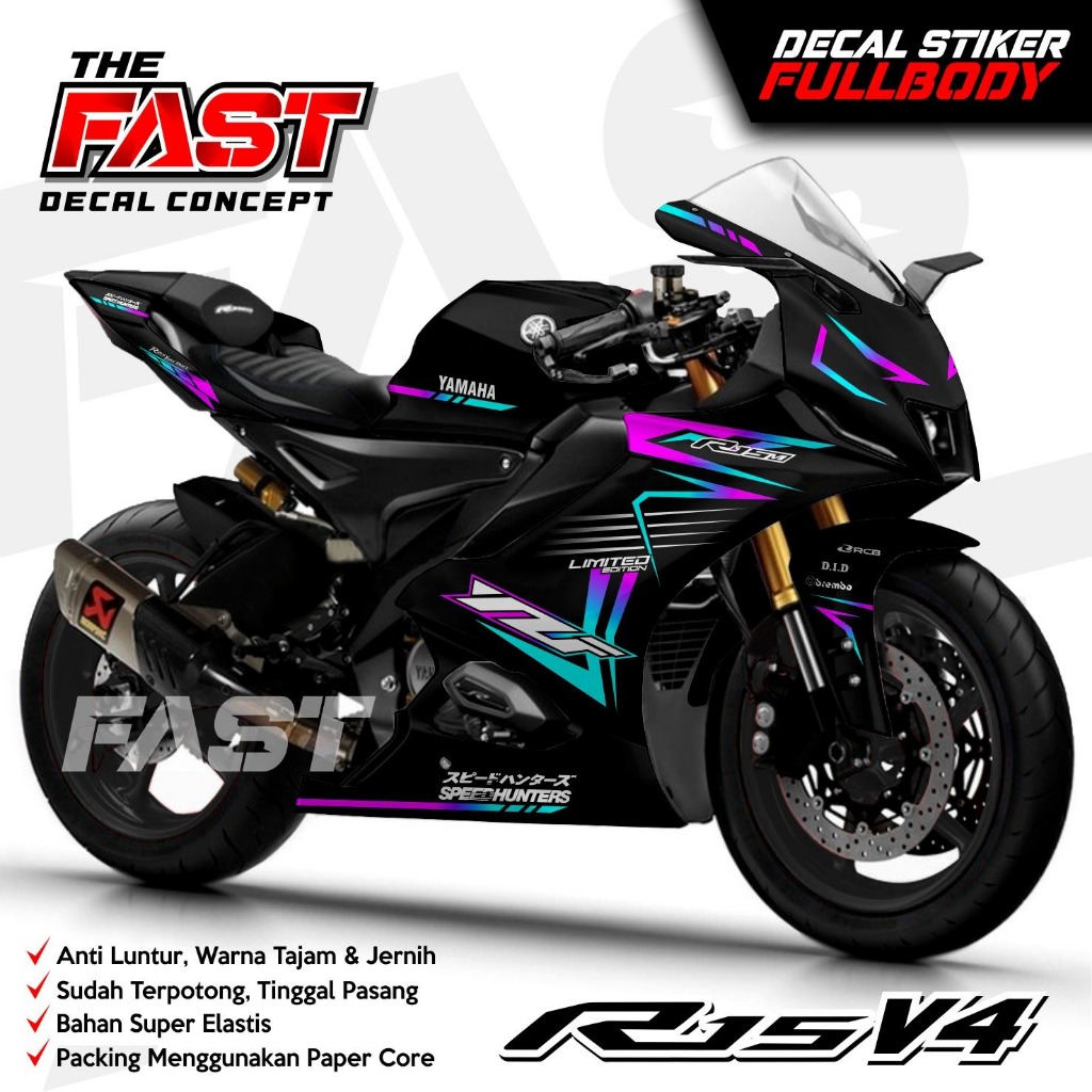 Decal Sticker R15 v4 Full Body Sticker Dekal Yamaha R15 v4 Racing YZF ...
