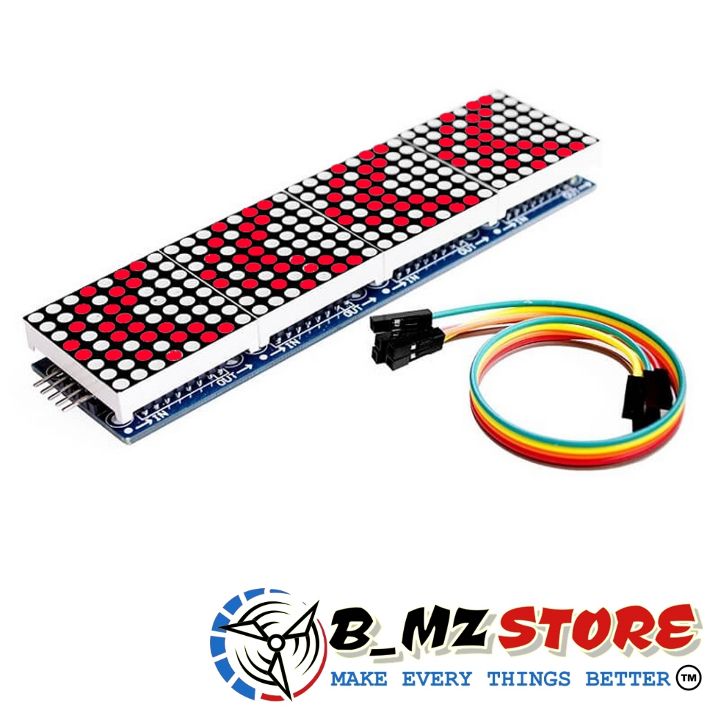 MATRIX MAX7219 8x8 4-IN-1 LED DOT MODULE 32X8 RUNNING TEXT MOTOR ...