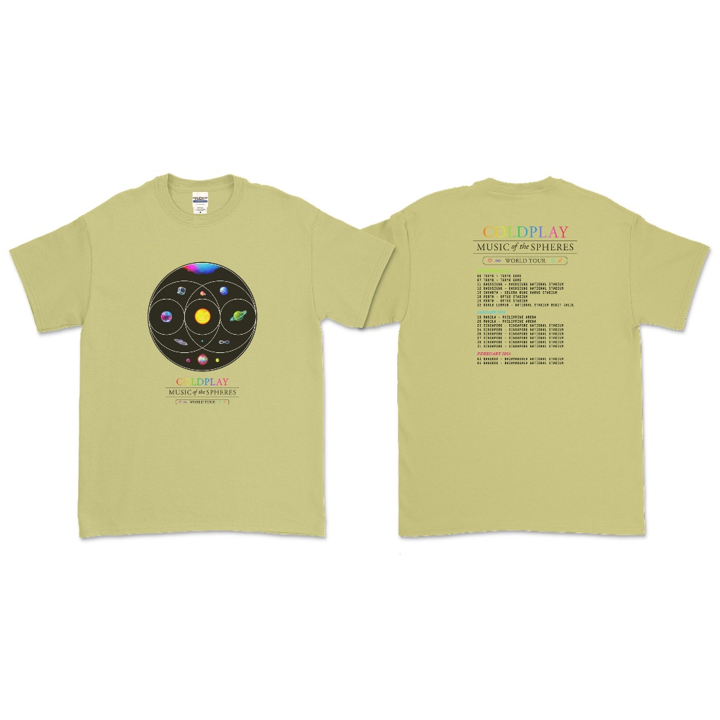 T-shirt Bughyprint Per Donna In Cotone, Maglia Girocollo, Edizione Limitata Coldplay Music Of The Spheres Tour 2023, Stampa Di Alta Qualità