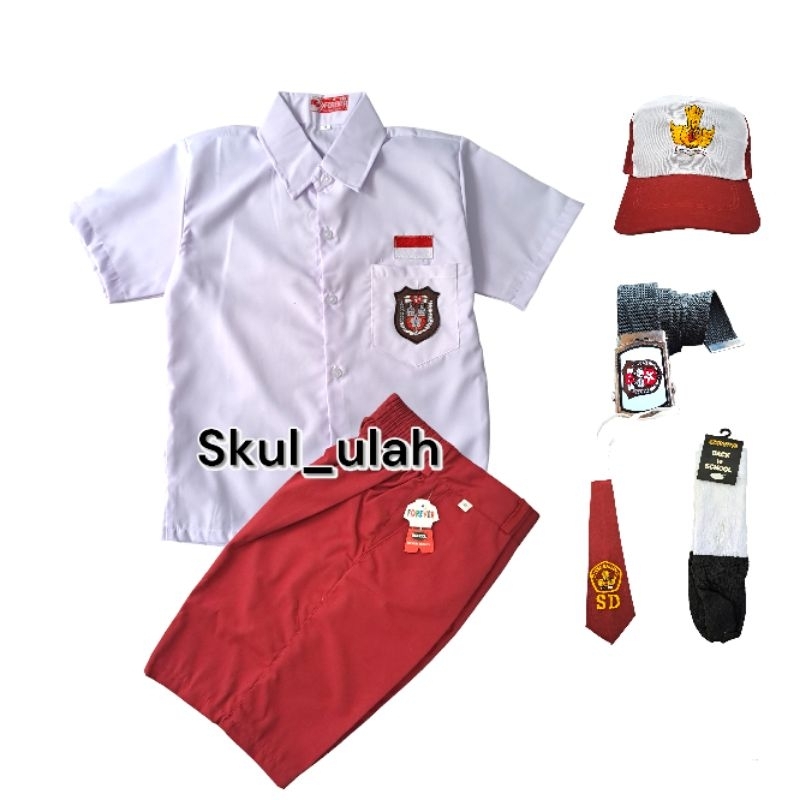 PUTIH MERAH Complete Set of Red and White Elementary School Uniforms ...