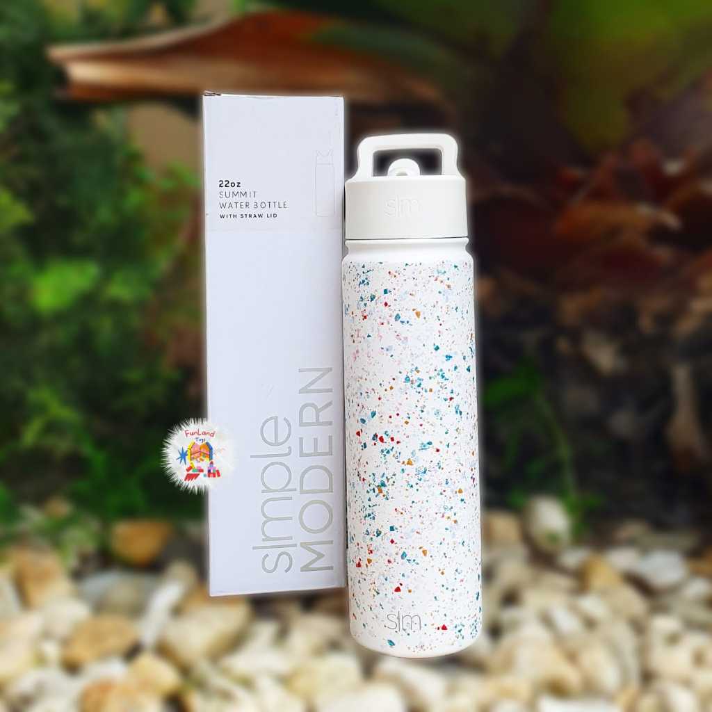 Simple Modern Summit Water Bottle w/ Straw Lid Cream Leopard 22oz