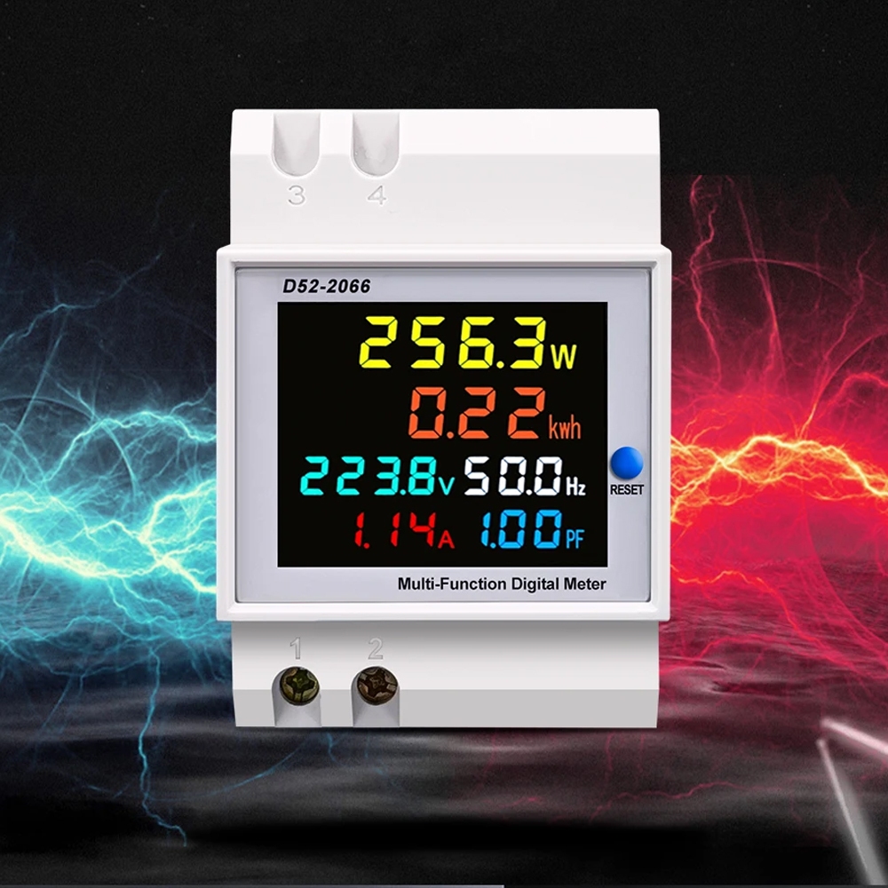 Digital Electric Meter Display Din Rail Single Phase 300V 100A - D52 ...
