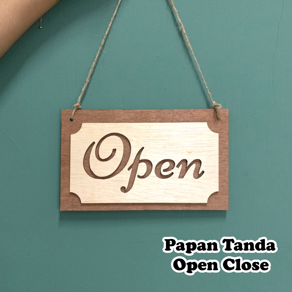 Open Close Sign Board Plywood Open Close Sign Board Wooden Shop Signage ...