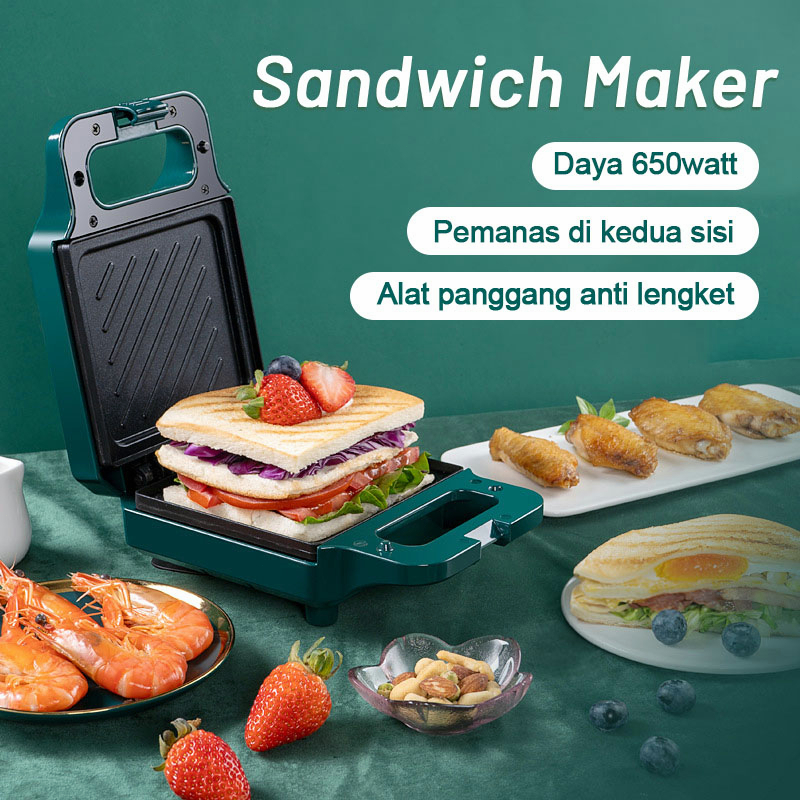Sandwich Maker Low Watt 650W NonStick Coating Toaster Breakfast Machine Shopee Malaysia