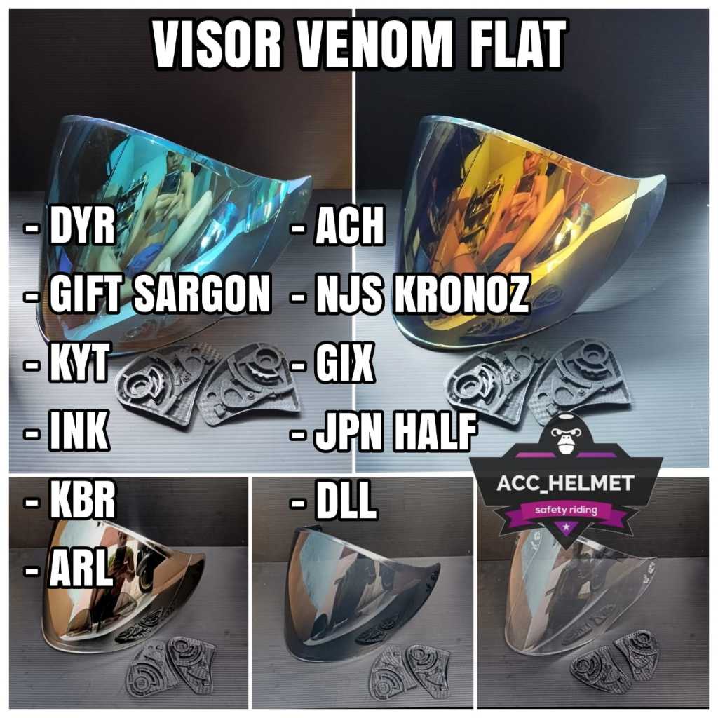 Glass / VISOR VENOM KYT HELMET Sargon GIFT Jitsu Ink INK Gmt