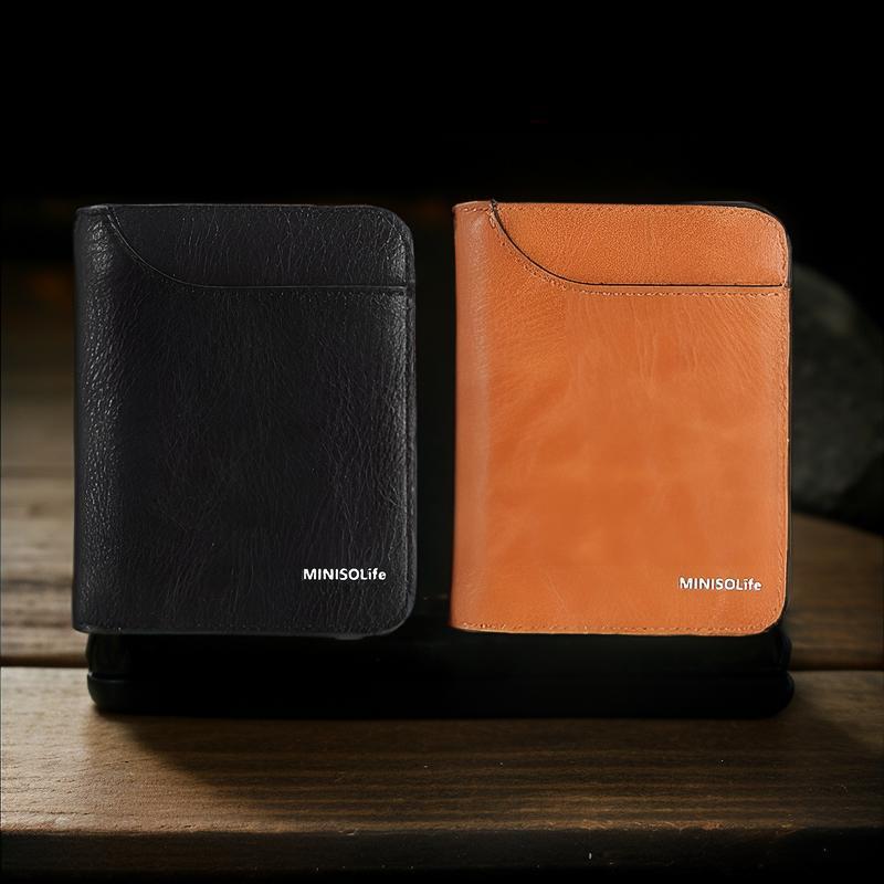 Miniso Men's Wallet - Short Bifold Matte Wallet / Men's Folding Wallet ...