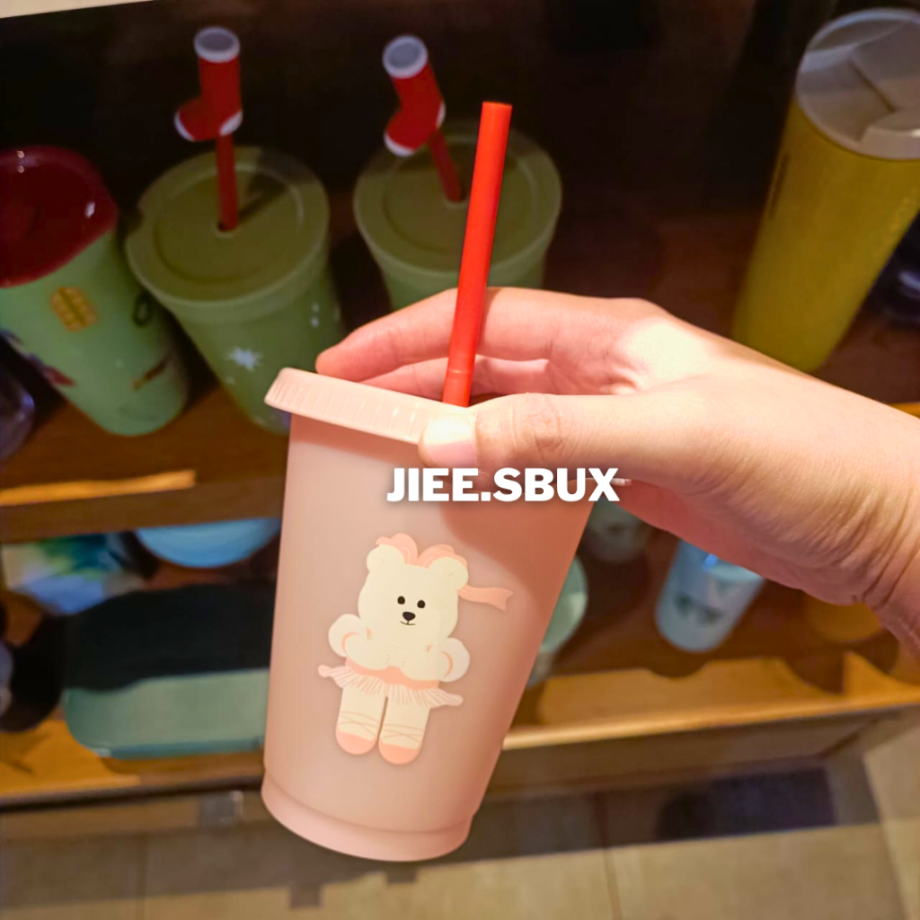 Starbucks Pink Ballerina Bear Color Changing Reusable Cup Grande 16oz