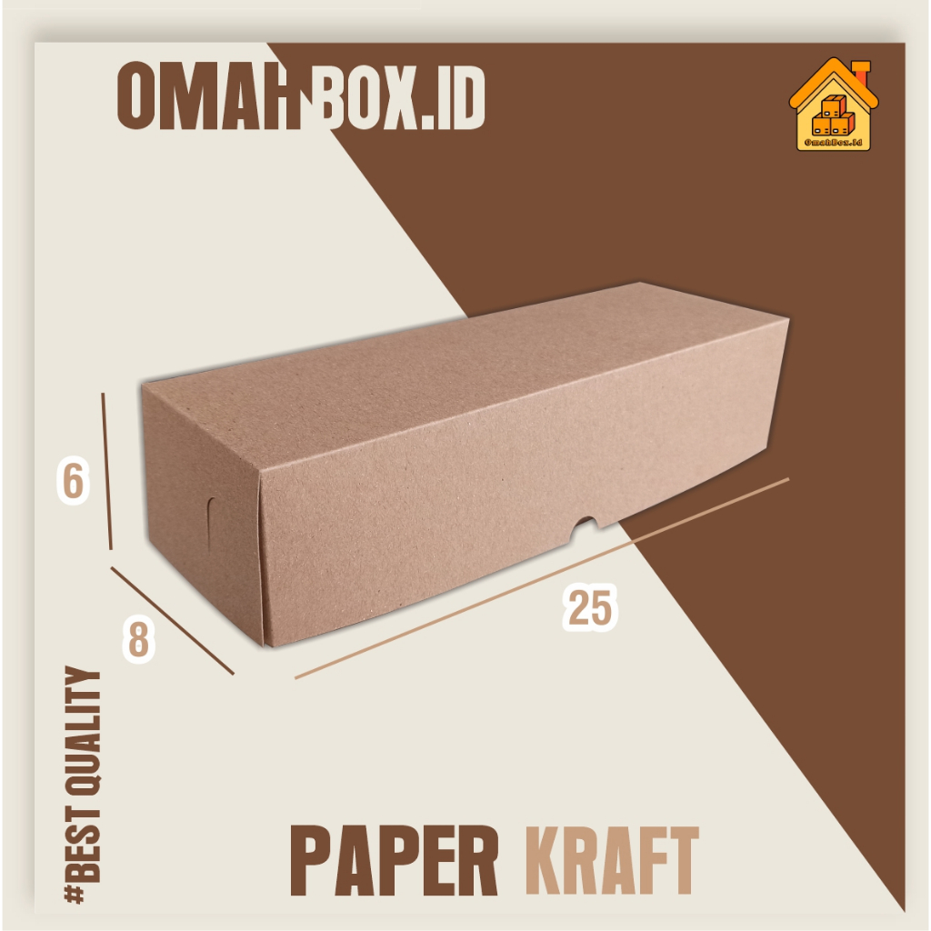 Long kraft Paper launch box 25x8x6 cm | Donut Box | Inner lamination ...