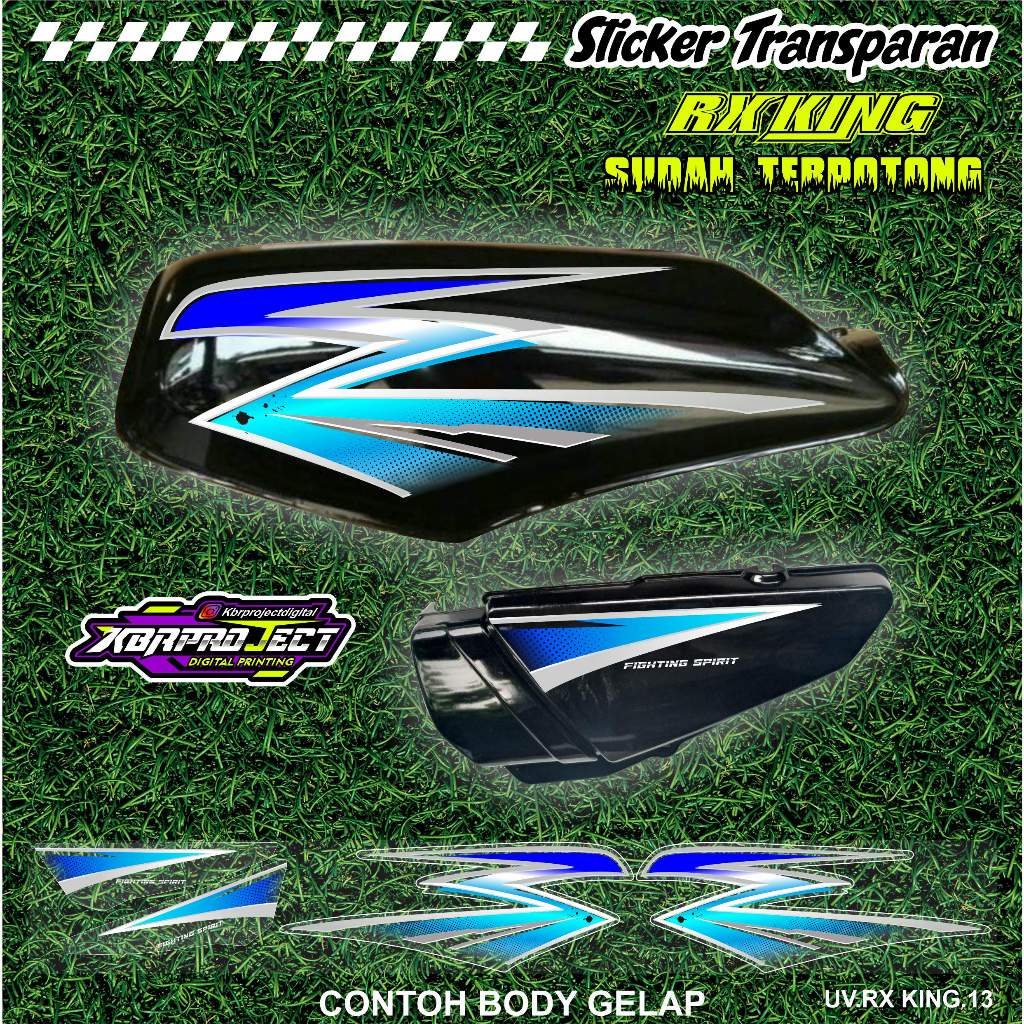 Rx KING UV STICKER PREMIUM TRANSPARENT STRIPING STICKER COOL MOTORCYCLE ...