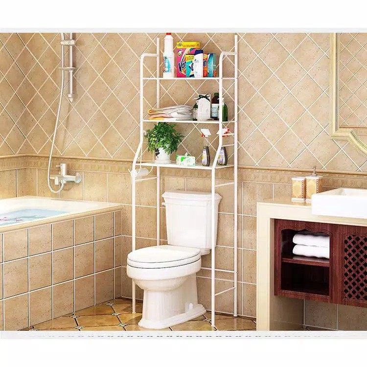 Organizer Toilet Rack Sitting WC Toilet Rack Tissue Soap Rack | Shopee ...