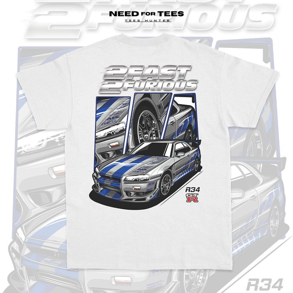 Need FOR TEES - KAOS R34 GTR 2 FAST 2 FURIOUS PAUL WALKER NEED FOR TEES ...