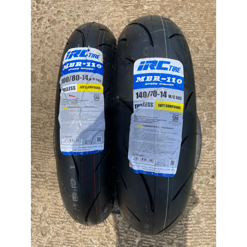 Aerox IRC Motorcycle Tires MBR110 100/8014 & 140/7014 (One Set