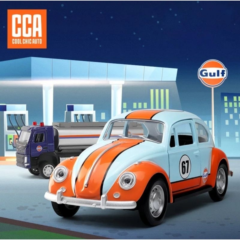 Diecast Car VW Volkswagen Beetle 1967 Gulf Miniature Classic Car ...