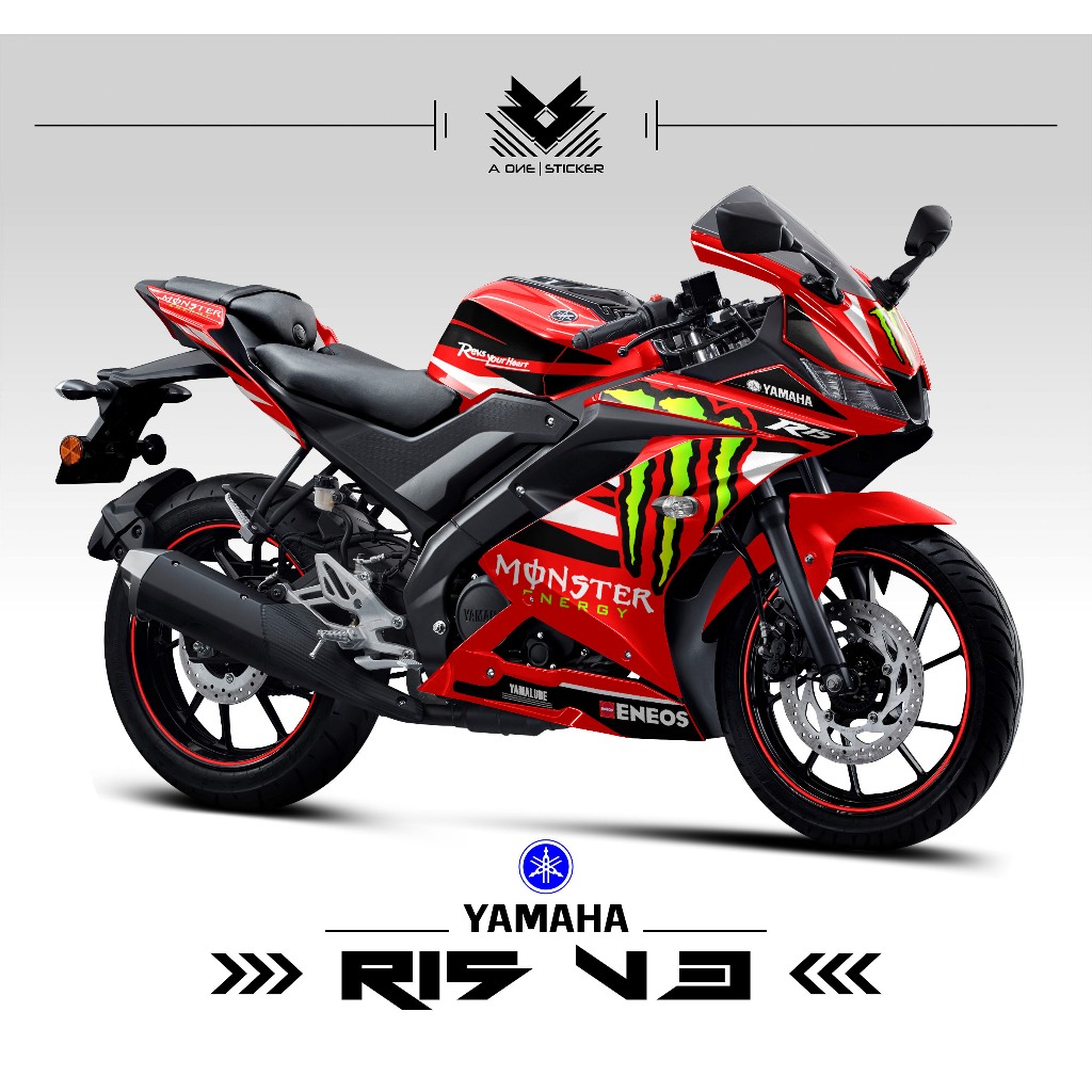 Striping YAMAHA R15 V3 SEMIFULL LIVERY 2024 MOTIF 10 / YAMAHA R15 / V3 ...
